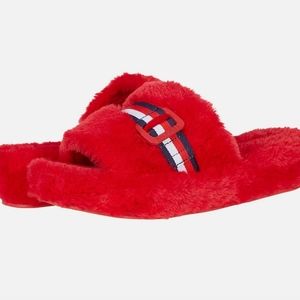 Womens Tommy Hilfiger faux-fur sandal